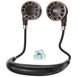 Neck Fan, 4000 mAh Portable Neck Fan, 6 Levels & 360° Airflow, 5-16 Hours, Extremely Quiet 10,000 rpm USB Fan with LED Display, Foldable Mini Fan for Outdoors, Travel, Camping, Office
