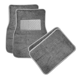 MUQIDA 4PCS Car Floor Mats, Anti-Slip Waterproof Car Carpets with Safety Heel Pad, Heavy Duty Floor Mat for All Weather Protection, Universal Trim to Fit for Sedans Trucks SUVs (Gray)