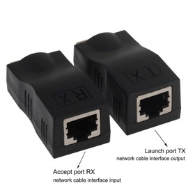 Yeebline Extensor HDMI a RJ45, repetidor de convertidor HDMI, paquete de 2 transmisores y receptor HDMI RJ45 a través de LAN Ethernet Cat 5e / 6 / 6e