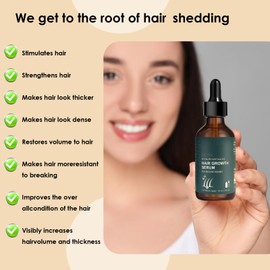 60 ml Hair Growth Serum for Men and Women, with 0.5 mm Roller, Hair Growth Serum, Hair Care Product, Scalp and Hair Strengthening Oil, Anti-Hair Loss, Promotes Thicker and Stronger Hair