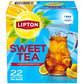 Lipton Southern Sweet Tea Iced Tea Drink Mix 22 Family Size Tea Bags 90.7g Box