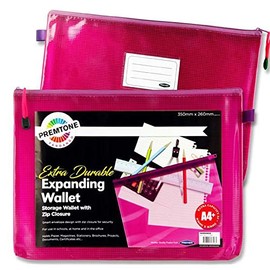 Premto (A4+ Size, Fandango), Extra Durable Expanding Mesh Bag, Smart Envelope Design, Waterproof Pouch for School Office Supplies, Zipper Pouch, Secure Zip Closure, Travel Bag