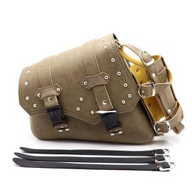 BENEALL Motorcycle Side Bag Saddlebags PU Leather Motorcycle Swingarm Bag Tool Storage Bag (Left side)