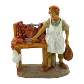 Butcher Nativity Villager 4.25" x 3.6" x 1.55" | Beautiful Handcrafted Christmas Heirloom | Made In Italy | Village Nativity Accessory | Home Decoration for Christmas