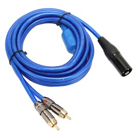 XLR Male to Dual RCA Sound Cable 1 XLR Male 3 Pin to Dual RCA Male Y Splitter Cable for Home Speaker