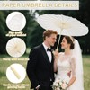 PLUVAVA 10 PCS 33 Inch White Paper Umbrella and 5