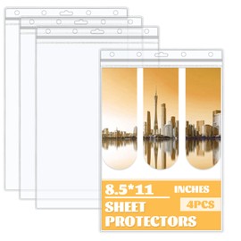 Modixun 4 Pack Heavy Duty Sheet Protectors 8.5 x 11 Inch Waterproof Snap Lock Thick Clear Plastic Sleeves for Paper, Documents, Certificates, Photos, Wall Signs, Holders