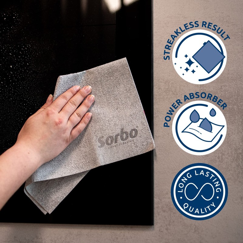 Sorbo Kitchen Wonder, 2 Pack, Kitchen Cloth, Streakless Result, Dishwasher