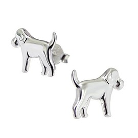 Sterling Silver Labrador Dog Earrings