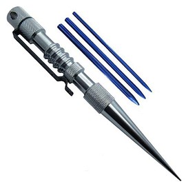 Knotters Tool II by Jig Pro Shop ~ Marlin Spike for Paracord, Leather, & Other Cords (Stainless w/Blue)