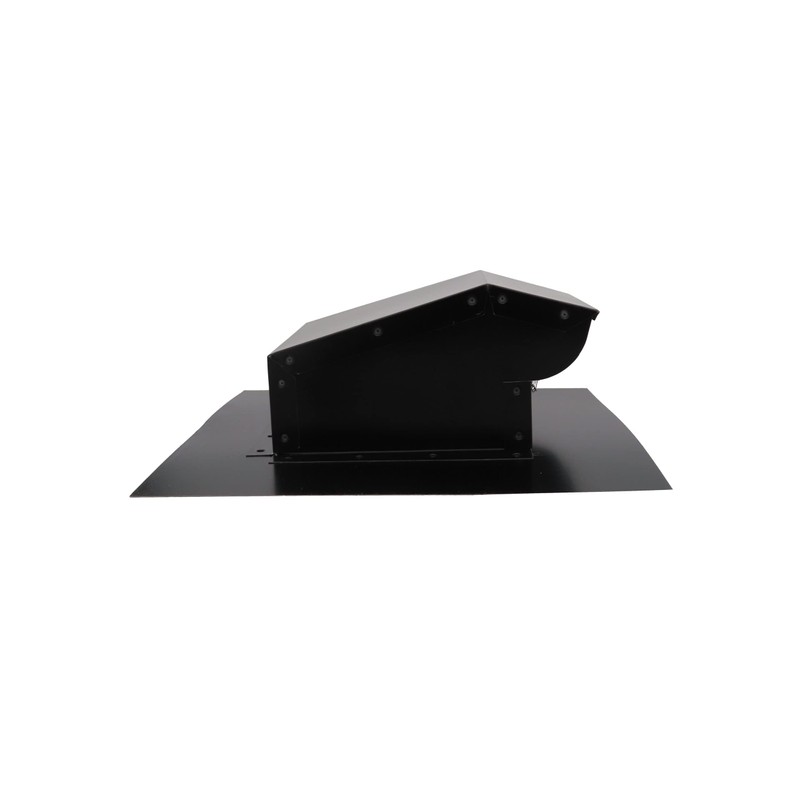 RDP Rooftop Exhaust Vent Cap with Damper (6 Inch, Black)