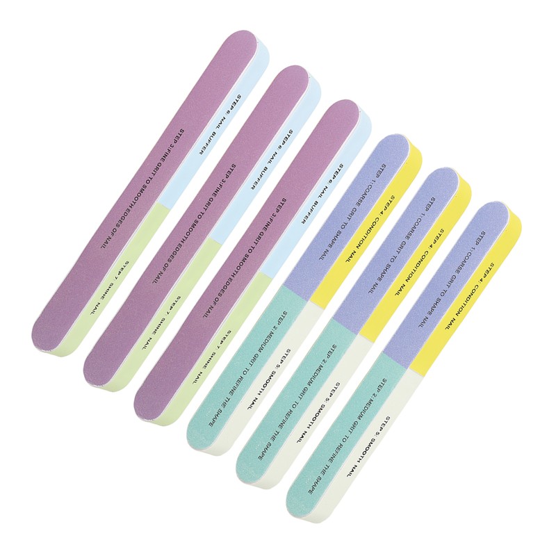 10pcs Nail File Reusable Washable Multi Functional 7 Steps DIY