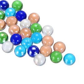 MECCANIXITY Glass Beads,1set Round Glass Gemstone Mixed Color 0.60lbs (0.63") Glass Marbles Pebbles for Vase Fillers Aquarium Decor DIY Craft