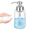 GLUBEE Thick Glass Soap Dispenser with Rust Proof Stainless Steel