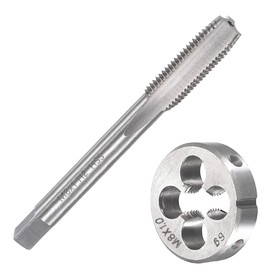 Saipor M8 X 1.0 Metric Tap and Die Set m8 X 1mm HSS Straight Fluted Machine Thread Right Hand Screw Tap and Round Threading Die