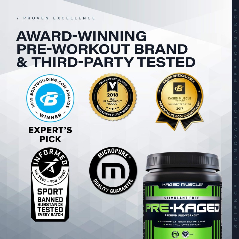 Kaged Stimulant Free Pre Workout Powder | Fruit Punch |