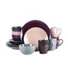 HomeVss, Color Wave Stoneware16pc Dinnerware Set, Autumn Foliage