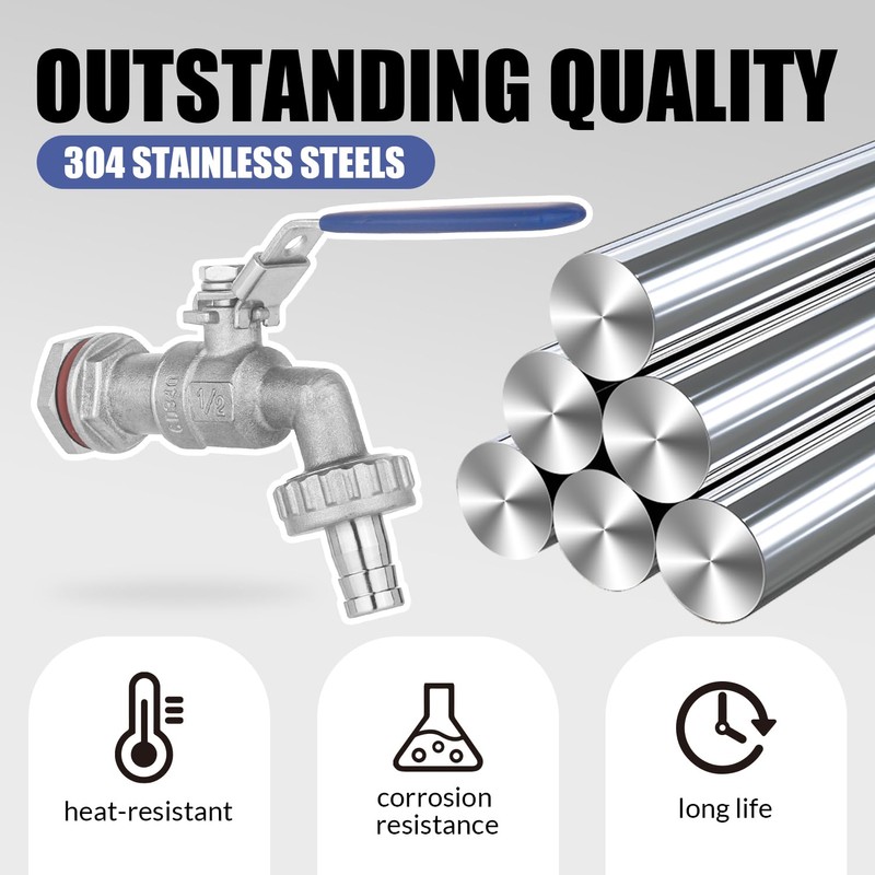 1/2 Inch Stainless Steel 304 Ball Valve Weldless Bulkhead for