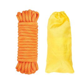 Gangying 12mm Climbing Rope 10m Static Nylon Heavy Duty for Rescue Boats Parachutes Hiking Outdoor Mountaineering Camping Swing High Load-Bearing Capacity and wear Resistance Orange