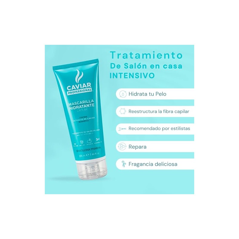 Mascarilla para cabello hidratante Hidrata y reconstruye Sin sulfatos y
