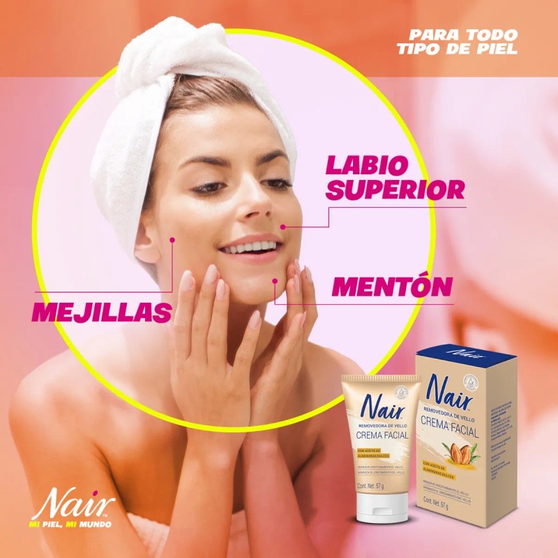 Crema Facial Removedora De Vello, 57g Nair