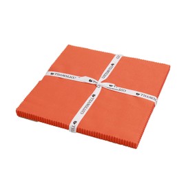COTTONVILL 20COUNT Cotton Solid Quilting Fabric (10inch square, 16-Orangeade)