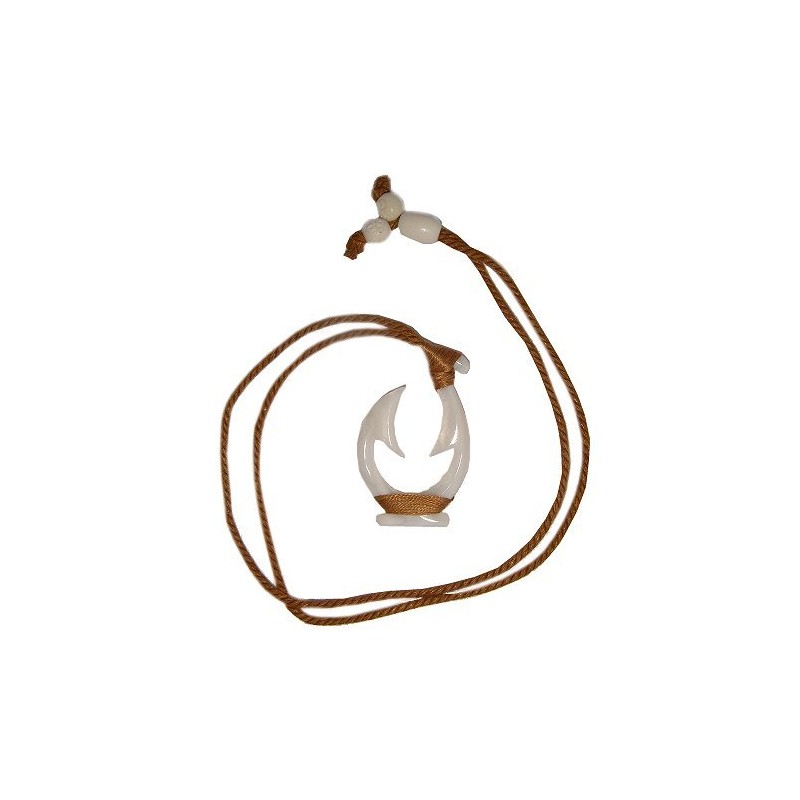 Hawaiian Jewelry Shell Double Fish Hook Necklace Pendant