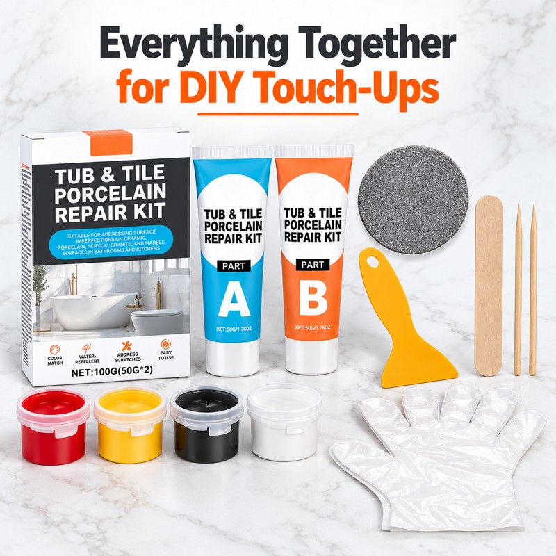Tub & Tile Porcelain Repair Kit for Chips and Cracks