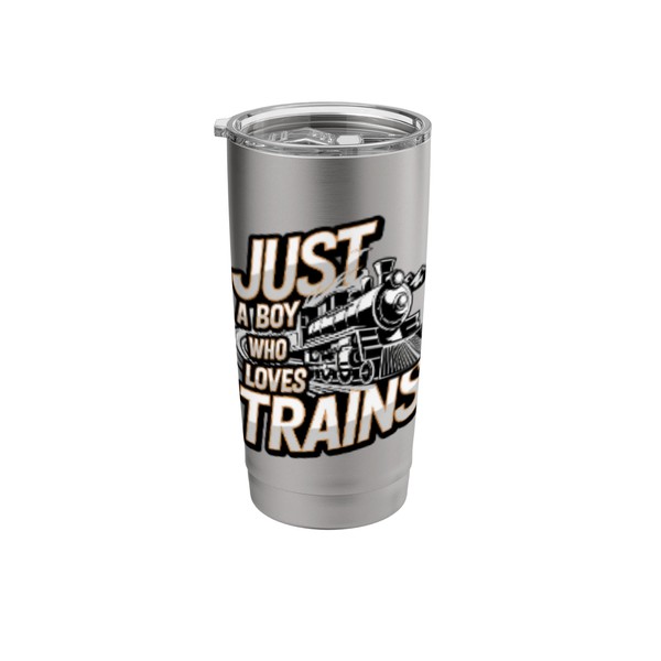 Just a Boy Who Loves Trains Funny Retro Steam Engine