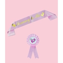 Banda Baby Shower Mom To Be Dad Azul Rosa Reveal