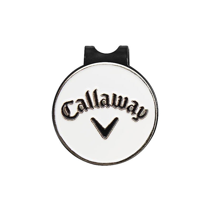 Callaway Hat Clip with Golf Marker Magnet, White