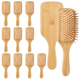 12 PCS Wooden Hair Brushes, Air Cushion Massage Comb, Wood Scalp Massager, Bulk Natural Wood Hairbrush for All Hair Types