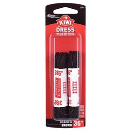 Kiwi Classic Shoe Laces, 36-inch, Braided, Brown, 3-Pack