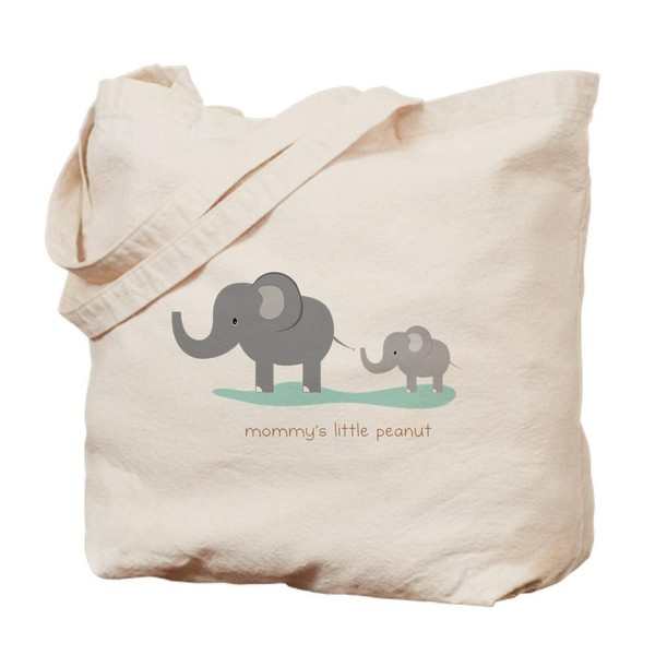 CafePress Mommy's Little Peanut Natural Canvas Tote Bag, Reusable Shopping
