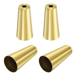 sourcing map 4Pcs Metal Furniture Feet Cover, 1.26 x 2.36 Inch Conical Gold Table Foot Cap Increase Height Furniture Pads Leg Cover Protector for Chair, Table, Sofa
