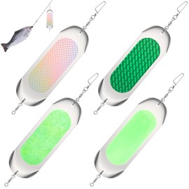 SATUY 4 Pcs Kokanee Dodger Trolling Flashers, 4.5 Inch Reflective Bait Flashers, High Visibility Rust-Resistant Lures for Salmon Lures, Trout, Pike and Freshwater Fishing