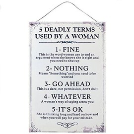 Something Different Wholesale Deadly Terms Sign (12/24), Metal, Multicolour, 30x20x0.2 cm
