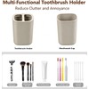 Juego de accesorios de baño beige mate, 4 dispensadores de