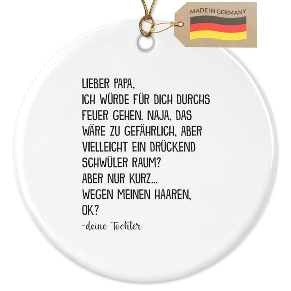 Papa Christmas Decoration Tree Pendant Ceramic Round Advent