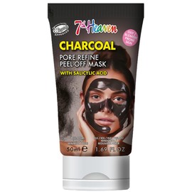 7th Heaven Charcoal Peel Off Face Mask with Salicylic Acid - 50ml Multi-Use Tube - Pore Refine - Oily and Blemish Prone Skin