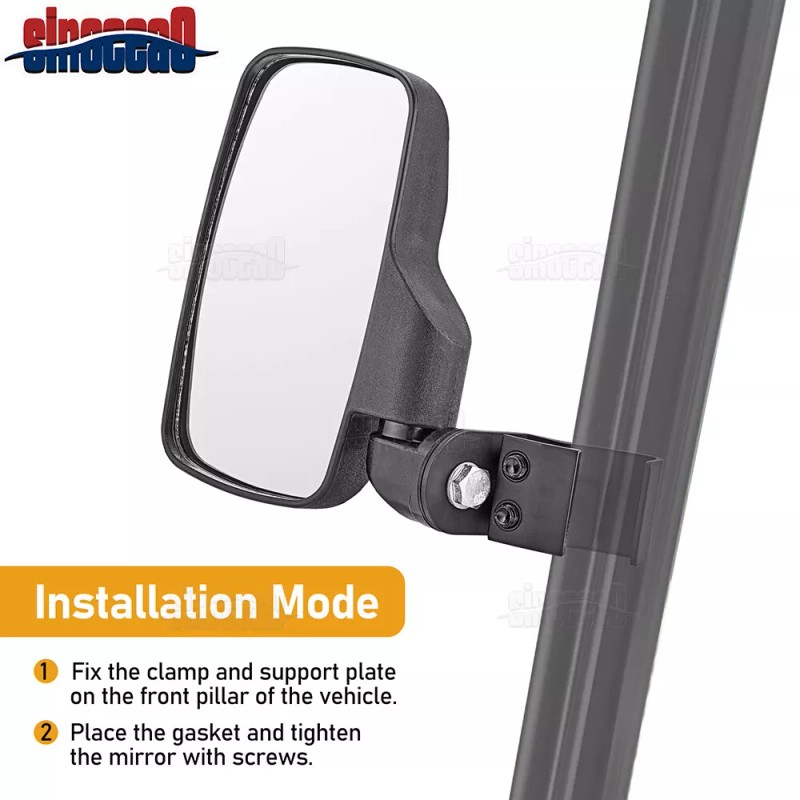 sinocea0 2x Side Folding Rear View Mirrors For Can-Am Defender