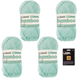 myboshi Bamboo Super Soft Bamboo Cotton Yarn Crochet Knitting Durable Clothing Amigurumi 60% Viscose 40% Cotton Green (Mint) 4 Skeins