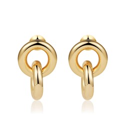 Feskive Gold Earring for Women Hammered Teardrop Earrings Dainty Irregular Shape Hoop Earrings Lightweight Hypoallergenic Stud Earrings Fashion Jewelry for Women