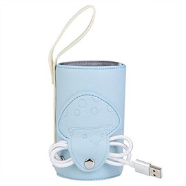 Asixxsix Calentador de biberones, USB Calentador de biberones, Calentador de biberones de Leche, Calentador de Leche portátil Cubierta Calentador de biberones Inteligente Botella de(Blue)