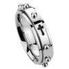 DoubleAccent 6MM Stainless Steel Cross Rosary Spinner Praying Ring, 6