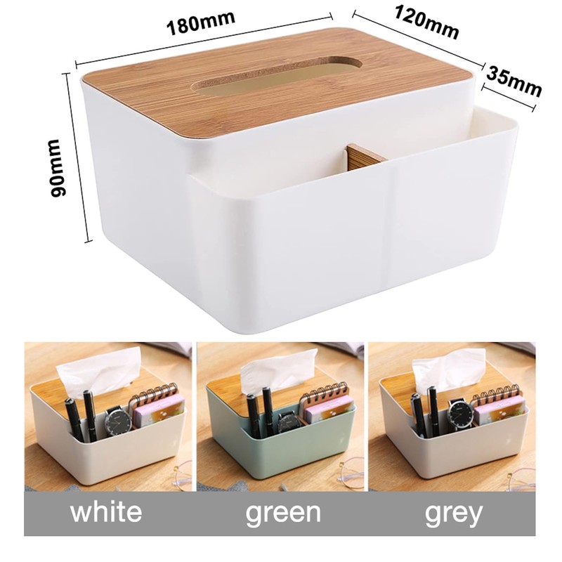 Rectangular Tissue Box Holder, Multifunction Facial Tissue Dispenser for Dining