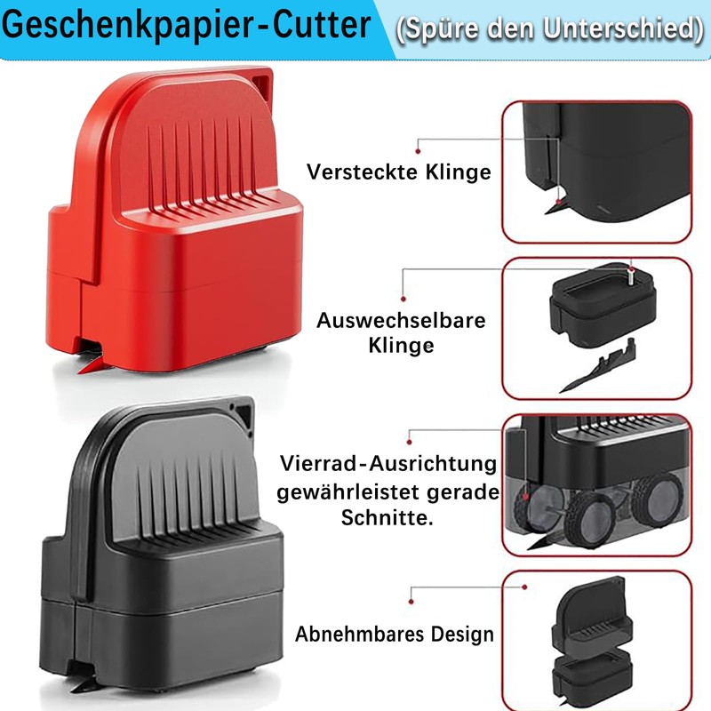 Yuentoen Wrapping Paper Cutter with Wheels, Paper Cutter, Wrapping Paper