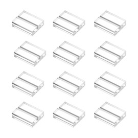 Aquafix Card Stand, 12 Pieces, Acrylic Material, Card Holder, Memo Stand, Insert with Protective Film, Transparent, For Price Tags, Number Cards, Weddings, Meetings, Tabletops, 1.2 x 0.3 inches (3 x 2