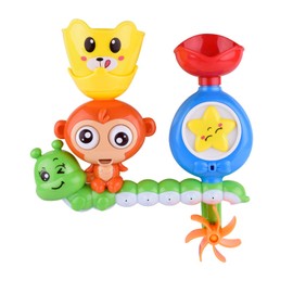 Fun Bath Toys for Toddlers 1 2 3 Year Old Girl Boy, Lovely Monkey Caterpillar Bathtub Water Toys Set with Suction Cups - Develop Motor Skills and Hand-Eye Coordination