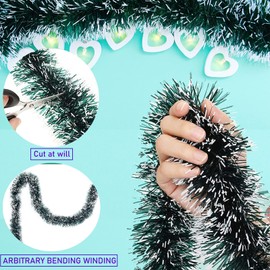 YY-JUNYING 32.8 Feet Christmas Tinsel, Tinsel Garland Christmas Tree Garland Hanging Decorations,Tinsel Christmas Decorations for Christmas Party Indoor and Outdoor Decora